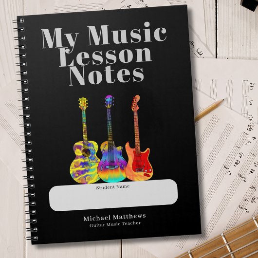 ギター先生音楽教習生カスタム ノートブック
