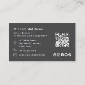 ギター先生QRコードとソーシャルメディアカスタム 名刺 (裏面)