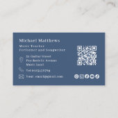 ギター先生QRコードとソーシャルメディアカスタム 名刺 (裏面)