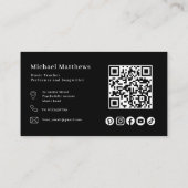 ギター先生QRコードとソーシャルメディアカスタム 名刺 (裏面)