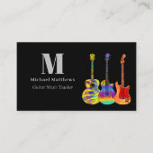 ギター先生QRコードとソーシャルメディアカスタム 名刺 (正面)