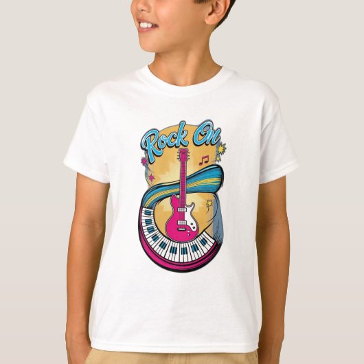 ギター又はエレクトリックピアノ Tシャツ (正面)