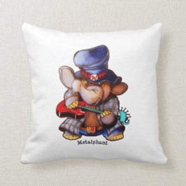 ギター及びロゴ-白のMetalphant クッション