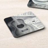 ギター及び楽譜のコルクのコースター コースター (左側)