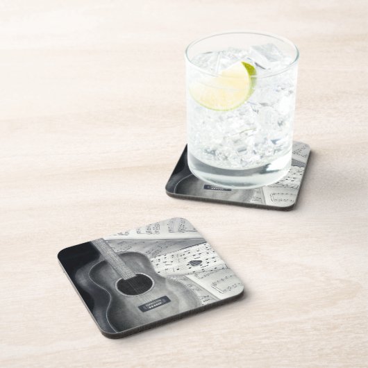 ギター及び楽譜のコルクのコースター コースター (右側)