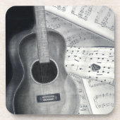 ギター及び楽譜のコルクのコースター コースター (正面)