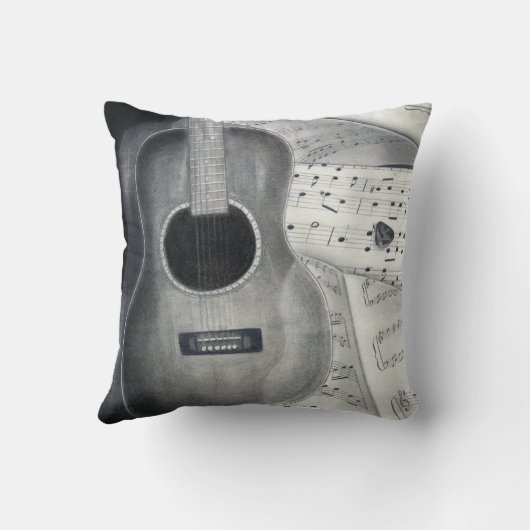 ギター及び楽譜の枕 クッション (裏面)