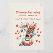 ギター大好きメロディロマンチックなバレンタインデー シーズンカード (正面/裏面)