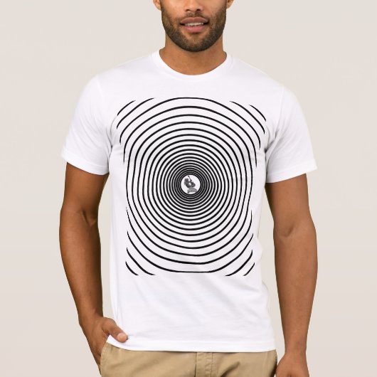 ギター奏者が描かれたミュージカル・サークルTシャツ Tシャツ (正面)