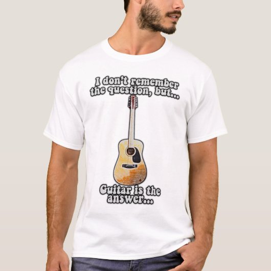 ギター奏者のための面白い引用。レトロでカラフル Tシャツ (正面)