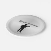 ギター奏者のハッピーバースデー ペーパープレート (アングル)