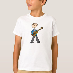 ギター奏者の棒の姿のワイシャツ Tシャツ