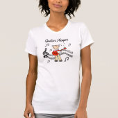 ギター奏者の棒の姿のワイシャツ Tシャツ (正面)