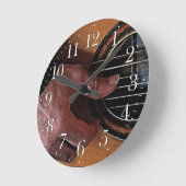 ギター奏者の音楽恋人の柱時計 ラウンド壁時計 (傾斜)