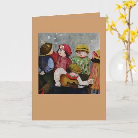 ギター奏者カード カード (黄色い花)