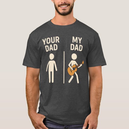 ギター奏者 お父さん 父の日 プレゼント Tシャツ (正面)