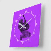 ギター奏者-ロックマン スクエア壁時計 (傾斜)