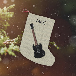 ギター好きな少年にぴったり!オーダーメイドクリスマスストック スモールクリスマスストッキング