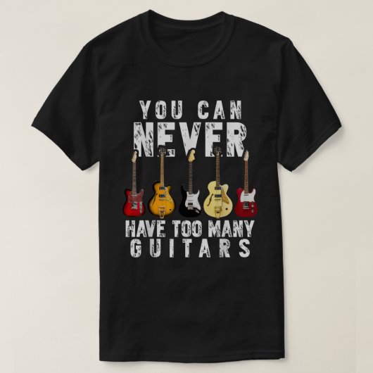ギター好きのための面白い音楽Tシャツ Tシャツ (デザイン正面)