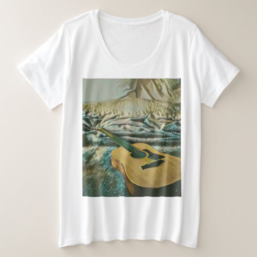 ギター好きのギフト プラスサイズTシャツ (デザイン正面)