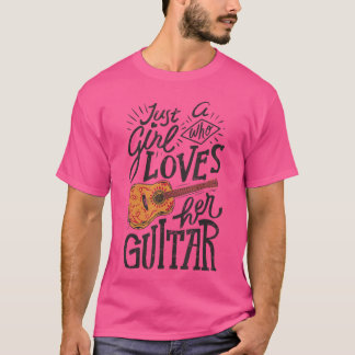 ギター好き女子のためのアコースティックギタリスト Tシャツ