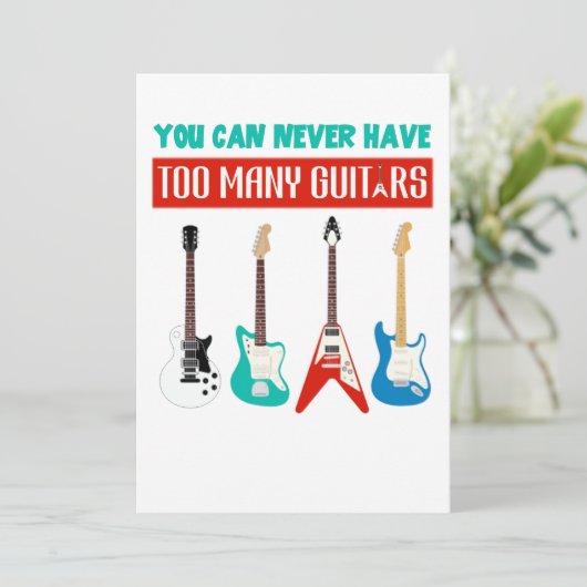 ギター好き |たくさんのギターは絶対に必要ない サンキューカード (スタンド正面)