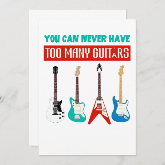 ギター好き |たくさんのギターは絶対に必要ない サンキューカード (正面/裏面)