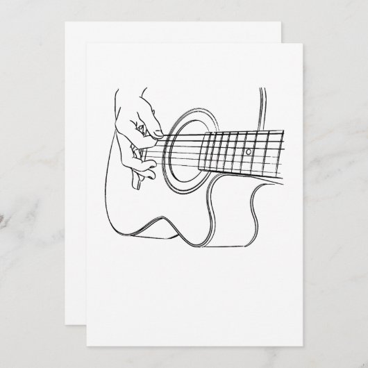 ギター好き|アコースティックギターの贈り物 サンキューカード (正面/裏面)