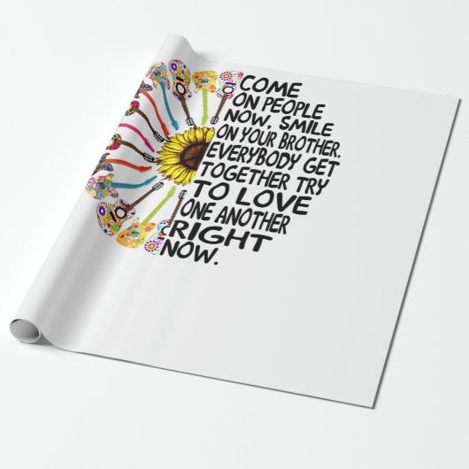 ギター好き |アコースティックフローラギターの贈り物 ラッピングペーパー (アンロールド)