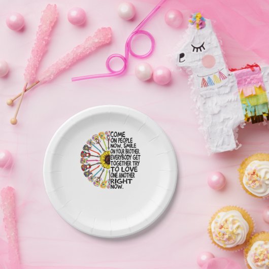 ギター好き |アコースティックフローラギターギフト ペーパープレート (パーティー)