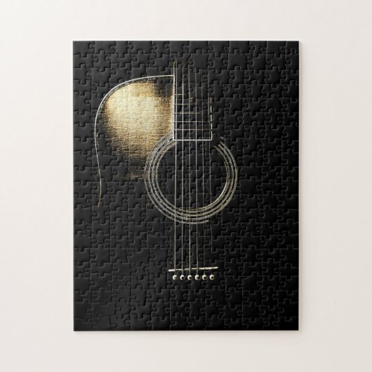 ギター好き |ギターのトランクは黒 ジグソーパズル (縦)