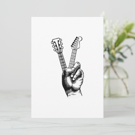 ギター好き |ギターギフトをお願いします サンキューカード (スタンド正面)