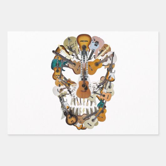 ギター好き|ギターピックギフト ラッピングペーパーシート (正面)