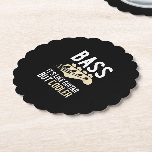 ギター好き |バスギターに似ているがクール ペーパーコースター (アングル)