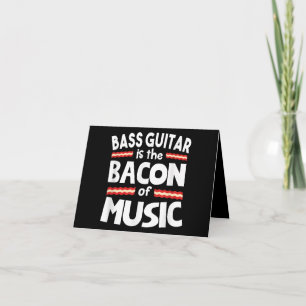 ギター好き バスギターは音楽のベーコンおもしろいだ サンキューカード