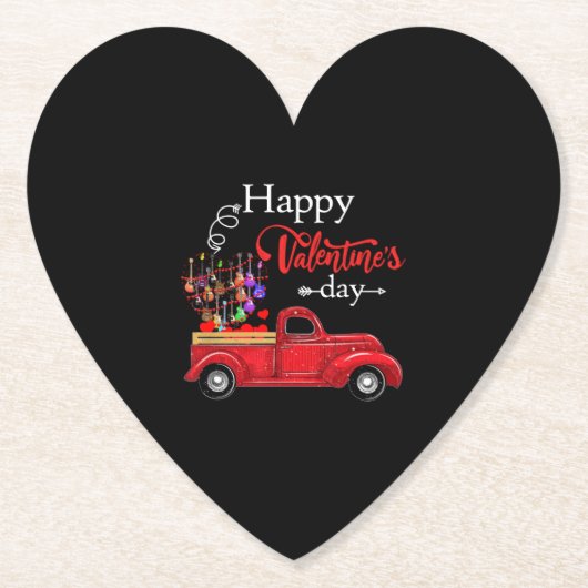 ギター好き|バレンタインデーおめでとう ペーパーコースター (正面)