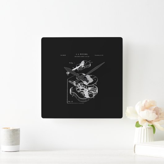 ギター好き |マーティン・ギター特許 スクエア壁時計 (ホーム)