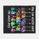 ギター好き | Bassを必要としない フリースブランケット (正面(横))