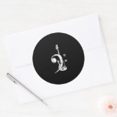 ギター好き | Bassクレフ、 音符記号ベース・ギター ラウンドシール (封筒)