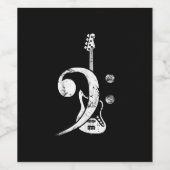 ギター好き | Bassクレフ、 音符記号ベース・ギター ワインラベル (シングルラベル)