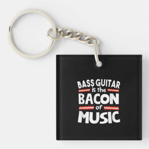 ギター好き Bass Guitarは音楽のベーコンおもしろい キーホルダー