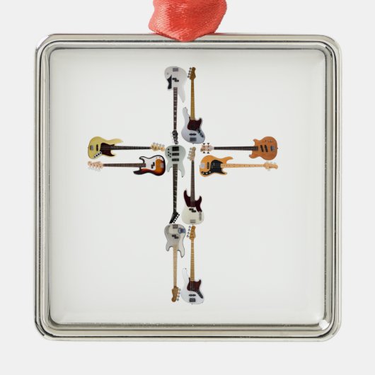 ギター好き | Guitar Cross Gift メタルオーナメント (正面)