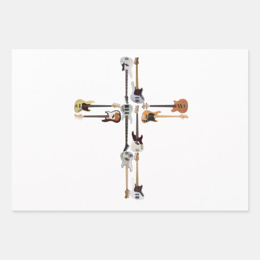 ギター好き | Guitar Cross Gift ラッピングペーパーシート (正面)