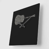 ギター好き | Guitar Notesギフト スクエア壁時計 (傾斜)