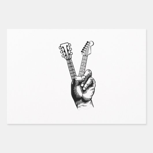 ギター好き | Say Hi Guitar Gift ラッピングペーパーシート (正面)
