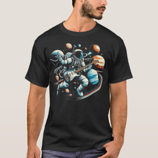ギター宇宙飛行士天文学者惑星宇宙外部 Tシャツ