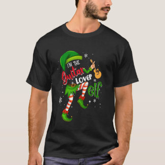 ギター小妖精や小人マッチングファミリーグループクリスマスパーティーパジャマ Tシャツ