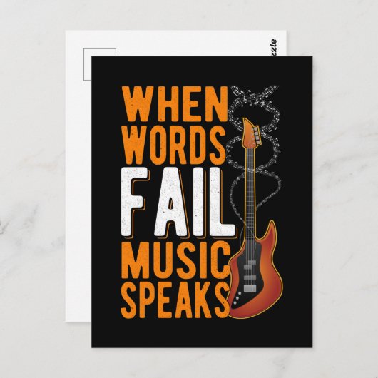 ギター引用文ギタリスト感動的音楽愛好家 ポストカード (正面/裏面)