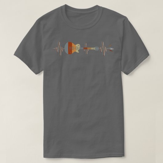 ギター心拍電気ケーブルミュージカルインストゥルメ Tシャツ (デザイン正面)