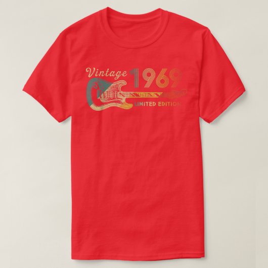 ギター恋人53歳のギフトヴィンテージ1969 Limite Tシャツ (デザイン正面)